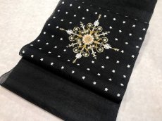 画像1: 夏着物用　名古屋帯【手刺繍】 (1)